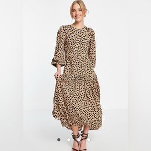 Never Fully Dressed Womens Lucia Deliah Leopard Print Midi Dress Size US 20